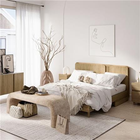เตียง 5 ฟุต SB FURNITURE FURNITURE SKIFT 19241051 สีโอ๊ค_1