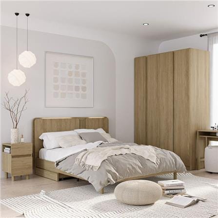 เตียง 5 ฟุต SB FURNITURE FURNITURE SKIFT 19241051 สีโอ๊ค_2