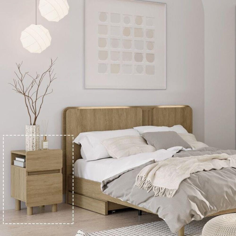 ตู้ข้างเตียง SB FURNITURE SKIFT 19240772 35 ซม. สีไม้อ่อน
