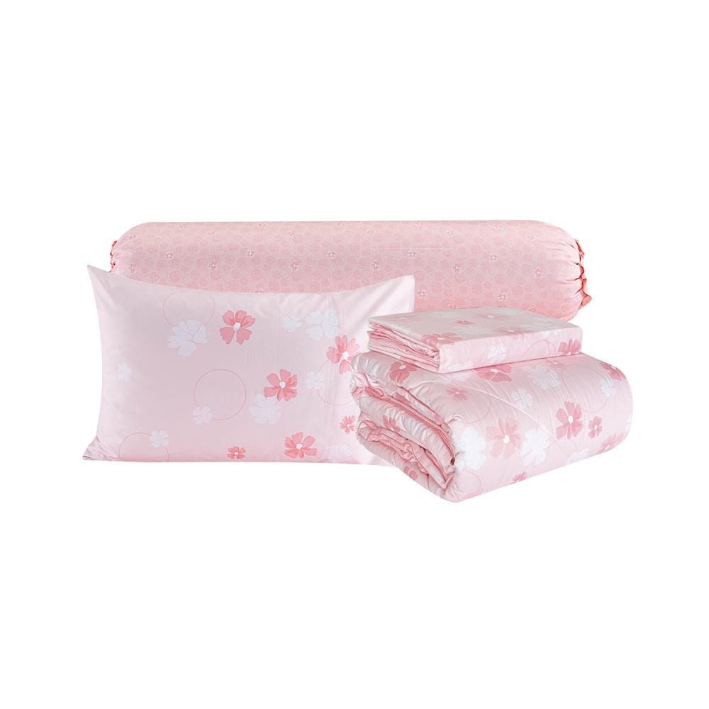 ชุดผ้าปูที่นอน 5 ฟุต (ชุด 6 ชิ้น) SANTAS COTTON USA SWEET PEA PI