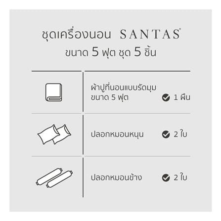 ชุดผ้าปูที่นอน 5 ฟุต (ชุด 5 ชิ้น) SANTAS MODAL PEACHY OS_6