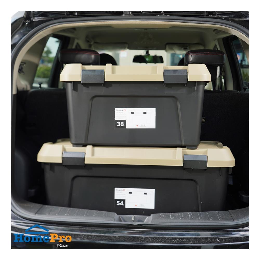 กล่องจัดเก็บท้ายรถ 38 ลิตร STACKO CARGO สีดำ/น้ำตาล