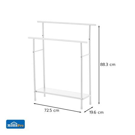 ราวพาดผ้า 2 เส้น PLIM RIGA 72.5x19.6x88.3 ซม. สีขาว_6
