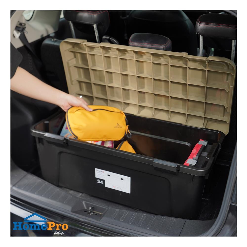 กล่องจัดเก็บท้ายรถ 54 ลิตร STACKO CARGO สีดำ/น้ำตาล