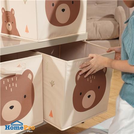 กล่องผ้าพับ STACKO LITTLE-B 33x38x33 ซม. สีน้ำตาล_5