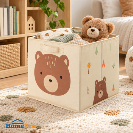 กล่องผ้าพับ STACKO LITTLE-B 33x38x33 ซม. สีน้ำตาล_0