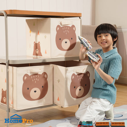 กล่องผ้าพับ STACKO LITTLE-B 33x38x33 ซม. สีน้ำตาล_7