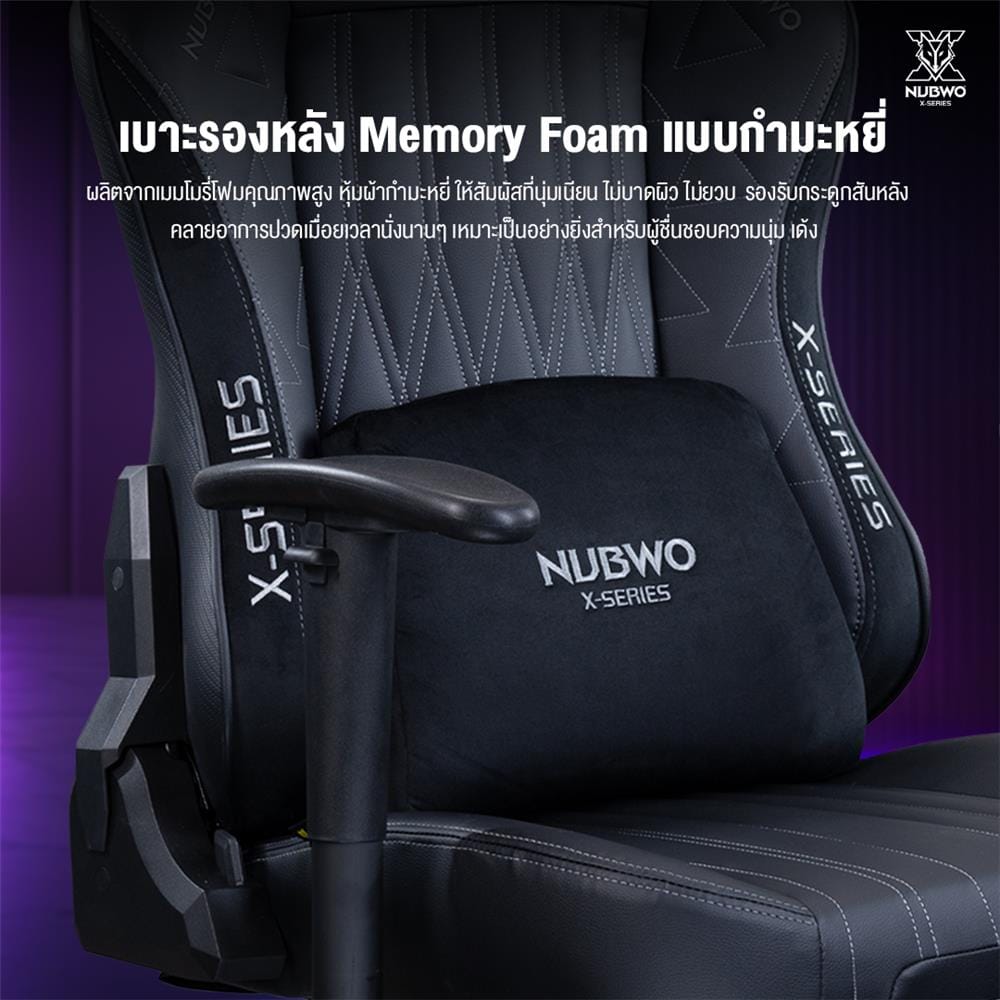 เก้าอี้เกมมิ่ง NUBWO NBCHX120 สีดำ/เหลือง