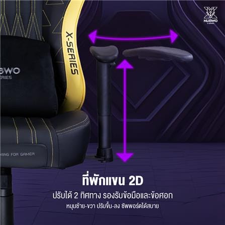เก้าอี้เกมมิ่ง NUBWO NBCHX120 สีดำ/เหลือง_8