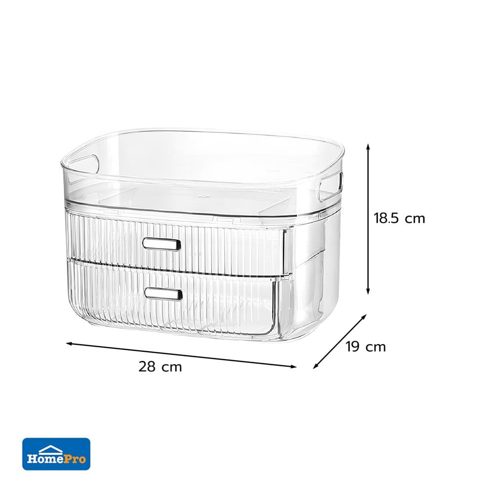 กล่องลิ้นชักจัดเก็บเครื่องสำอาง STACKO BREIS 28x19x18.5 ซม. สีใส