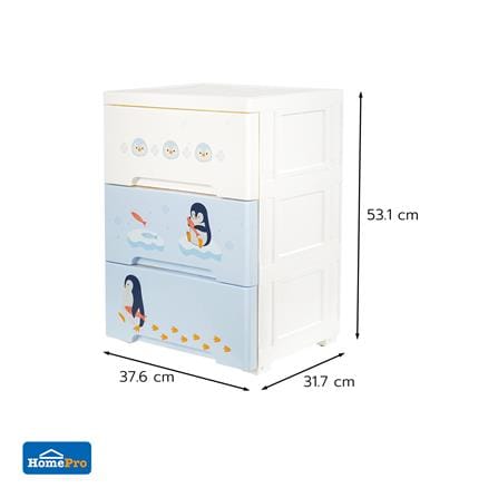 ตู้ลิ้นชัก 3 ชั้น STACKO LITTLE-P 37.6x31.7x53.1 ซม. สีฟ้า/ขาว_9