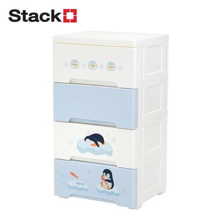 ตู้ลิ้นชัก 4 ชั้น STACKO LITTLE-P 37.6x31.7x69.2 ซม. สีฟ้า/ขาว