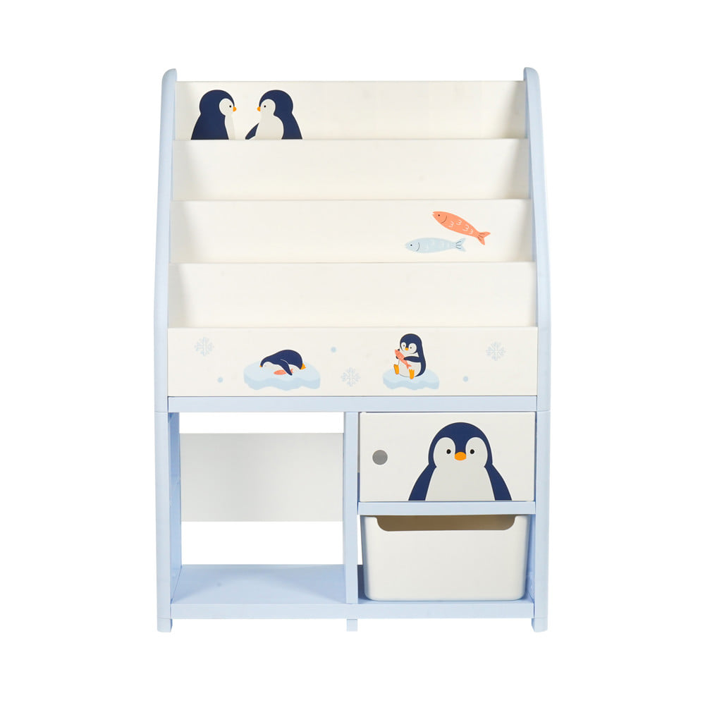 ชั้นวางหนังสือ STACKO LITTLE-P 65x26x93 ซม. สีฟ้า/ขาว