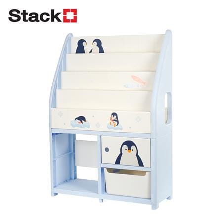 ชั้นวางหนังสือ STACKO LITTLE-P 65x26x93 ซม. สีฟ้า/ขาว