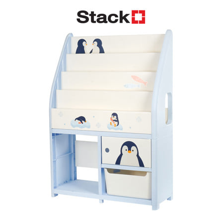 ชั้นวางหนังสือ STACKO LITTLE-P 65x26x93 ซม. สีฟ้า/ขาว_1