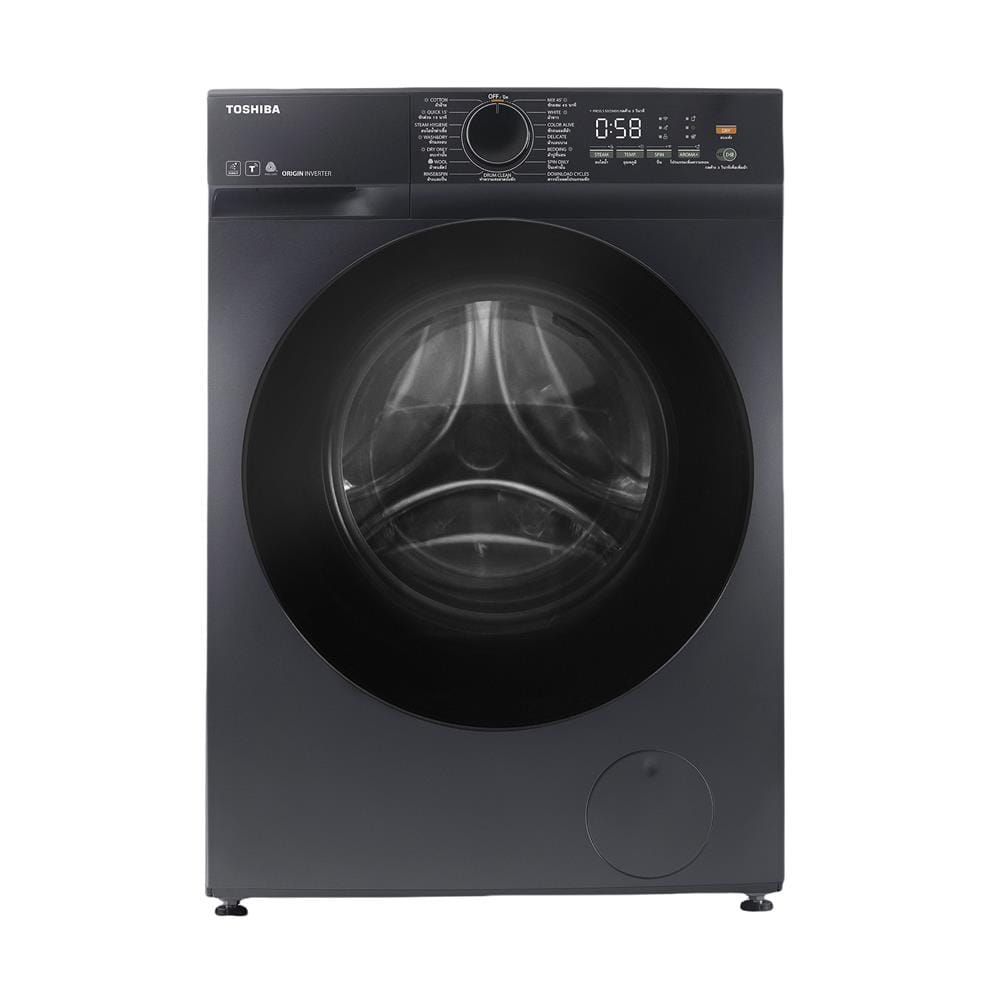 เครื่องซักอบผ้าฝาหน้า TOSHIBA TWD-T21BU140UWT(MG) 13/8 กก. อินเวอร์เตอร์ สีดำ