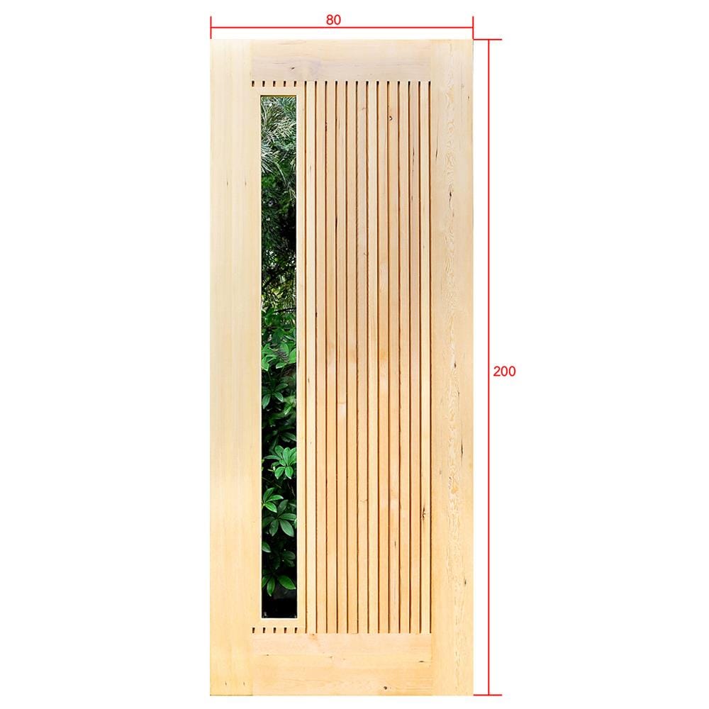 ประตูไม้เฮมล็อกเฟอร์ ไม่เจาะลูกบิด D2D ECO PINE-070 80x200 ซม. สีธรรมชาติ