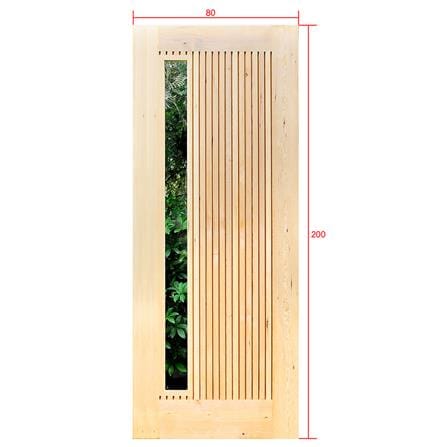 ประตูไม้เฮมล็อกเฟอร์ ไม่เจาะลูกบิด D2D ECO PINE-070 80x200 ซม. สีธรรมชาติ_4