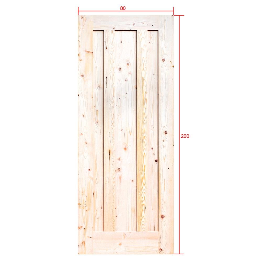 ประตูไม้เฮมล็อกเฟอร์ ไม่เจาะลูกบิด D2D ECO PINE-073 80x200 ซม. สีธรรมชาติ