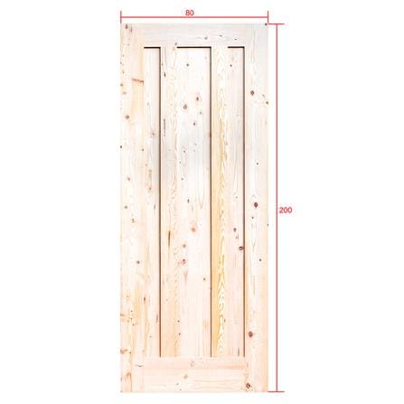 ประตูไม้เฮมล็อกเฟอร์ ไม่เจาะลูกบิด D2D ECO PINE-073 80x200 ซม. สีธรรมชาติ_4