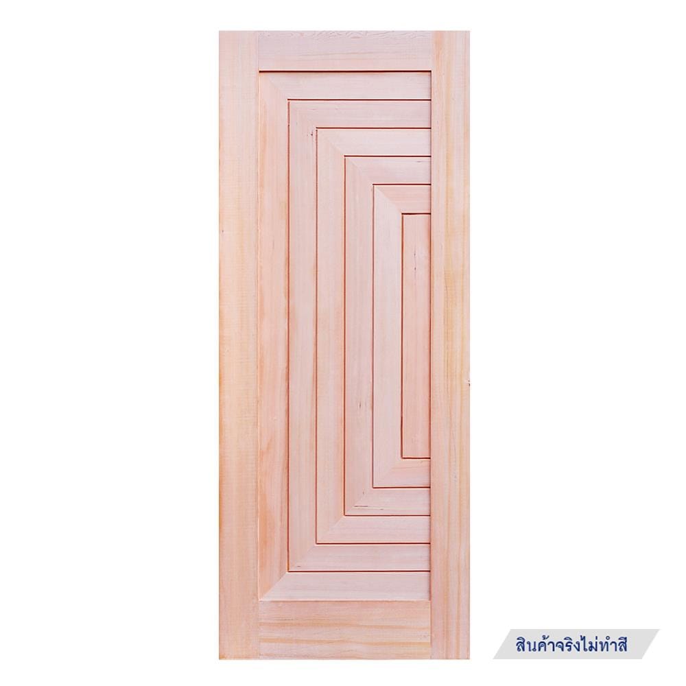 ประตูไม้เฮมล็อกเฟอร์ ไม่เจาะลูกบิด D2D-312 80x200 ซม. สีธรรมชาติ