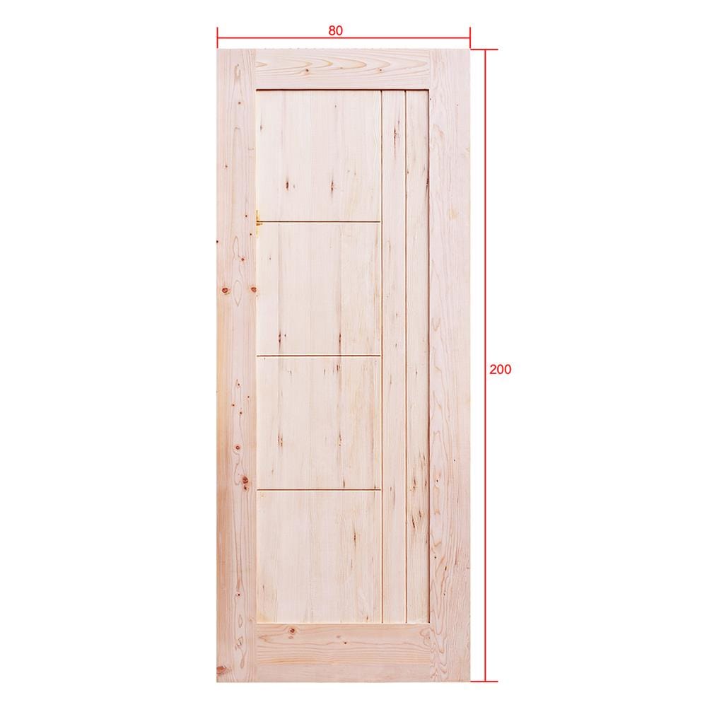 ประตูไม้เฮมล็อกเฟอร์ ไม่เจาะลูกบิด D2D ECO PINE-074 80x200 ซม. สีธรรมชาติ
