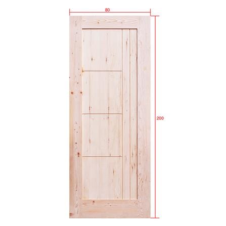 ประตูไม้เฮมล็อกเฟอร์ ไม่เจาะลูกบิด D2D ECO PINE-074 80x200 ซม. สีธรรมชาติ_4