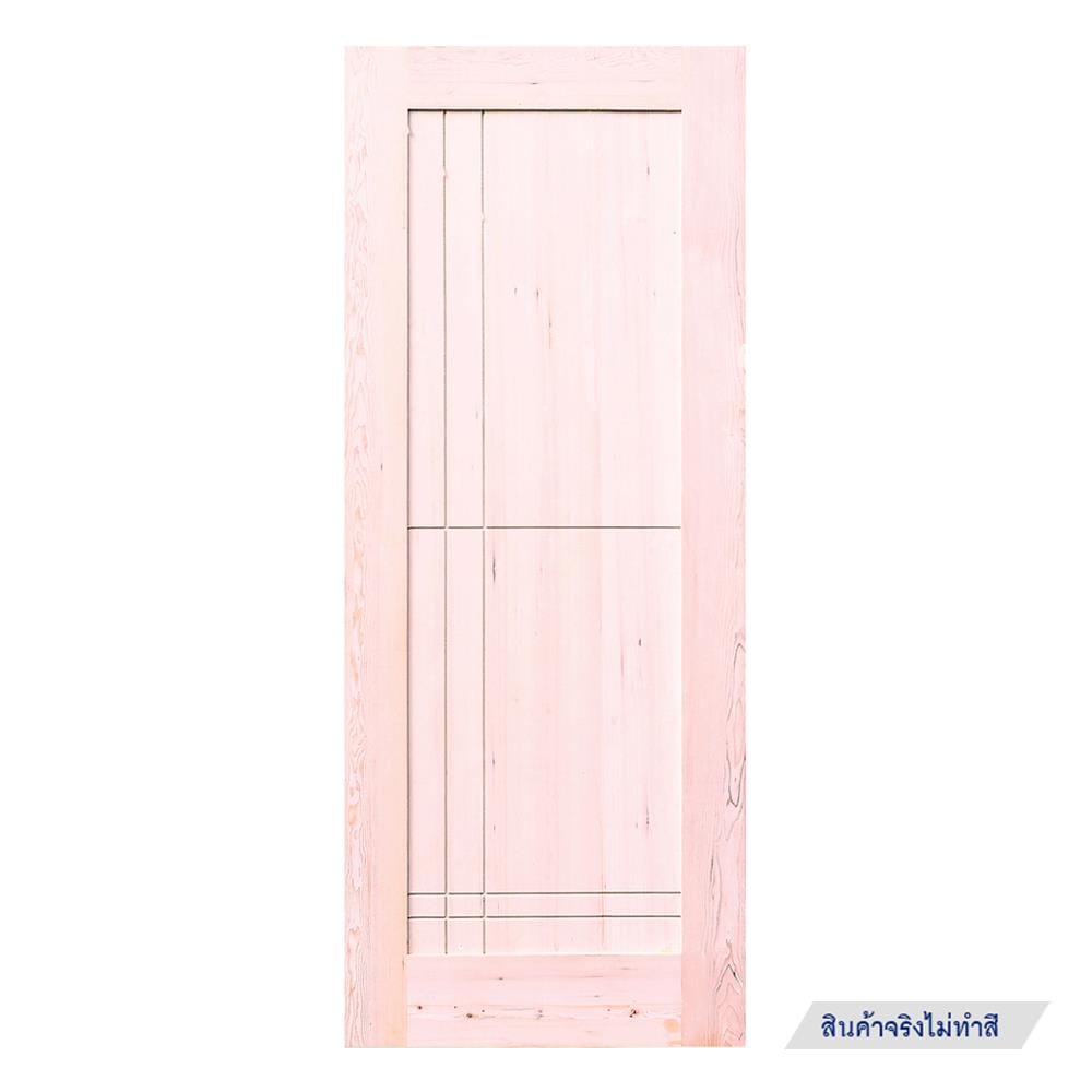 ประตูไม้เฮมล็อกเฟอร์ ไม่เจาะลูกบิด D2D ECO PINE-037 80x200 ซม. สีธรรมชาติ