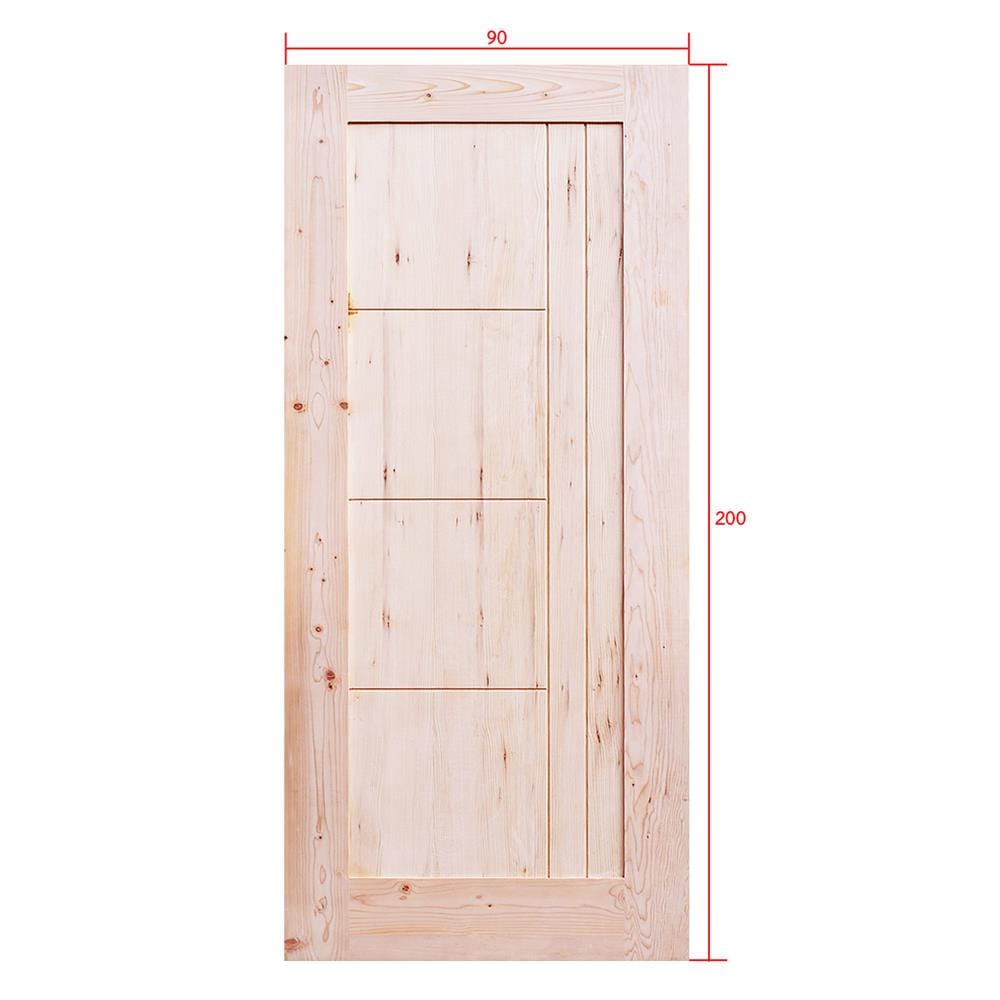 ประตูไม้เฮมล็อกเฟอร์ ไม่เจาะลูกบิด D2D ECO PINE-074 90x200 ซม. สีธรรมชาติ