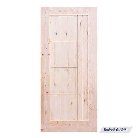 ประตูไม้เฮมล็อกเฟอร์ ไม่เจาะลูกบิด D2D ECO PINE-074 90x200 ซม. สีธรรมชาติ_0