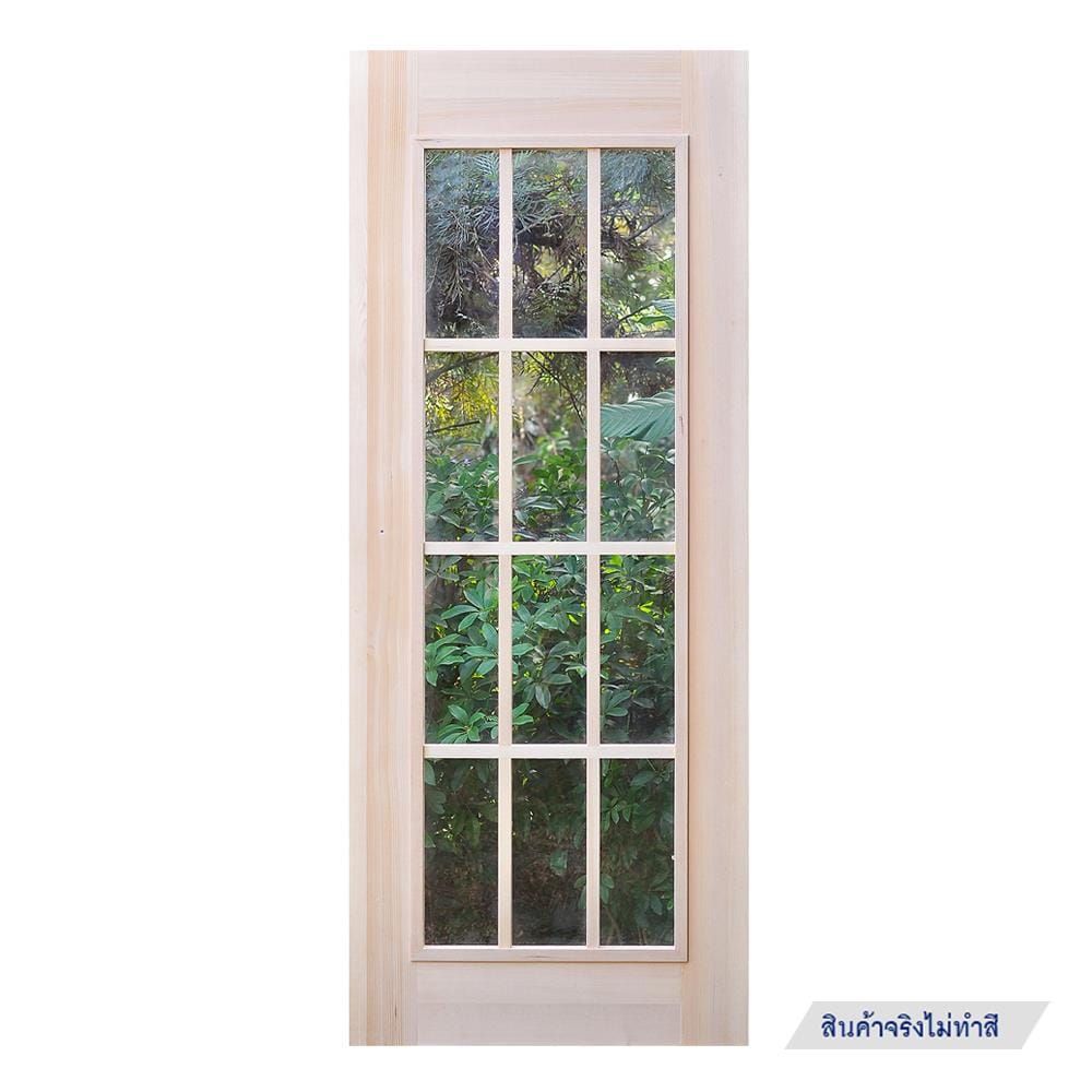 ประตูไม้เฮมล็อกเฟอร์ ไม่เจาะลูกบิด D2D-427 80x200 ซม. สีธรรมชาติ