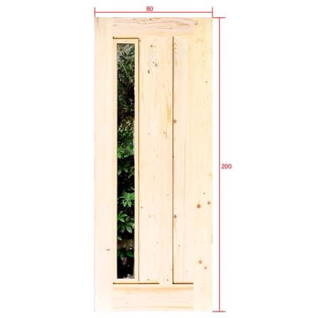 ประตูไม้เฮมล็อกเฟอร์ ไม่เจาะลูกบิด D2D ECO PINE-071 80x200 ซม. สีธรรมชาติ_4