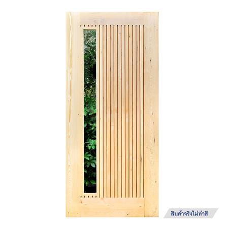 ประตูไม้เฮมล็อกเฟอร์ ไม่เจาะลูกบิด D2D ECO PINE-070 90x200 ซม. สีธรรมชาติ_0