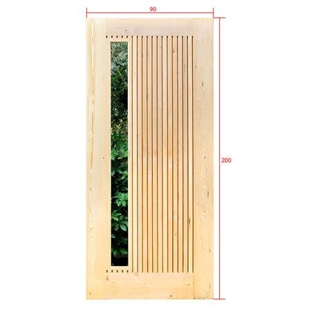 ประตูไม้เฮมล็อกเฟอร์ ไม่เจาะลูกบิด D2D ECO PINE-070 90x200 ซม. สีธรรมชาติ_4