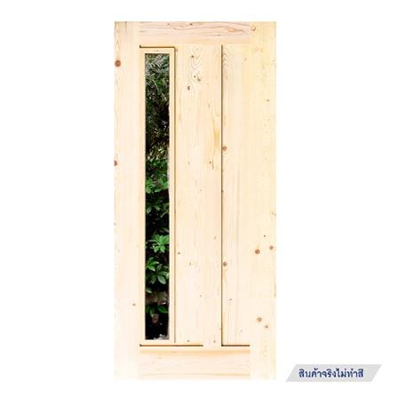 ประตูไม้เฮมล็อกเฟอร์ ไม่เจาะลูกบิด D2D ECO PINE-071 90x200 ซม. สีธรรมชาติ_0