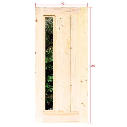ประตูไม้เฮมล็อกเฟอร์ ไม่เจาะลูกบิด D2D ECO PINE-071 90x200 ซม. สีธรรมชาติ_4
