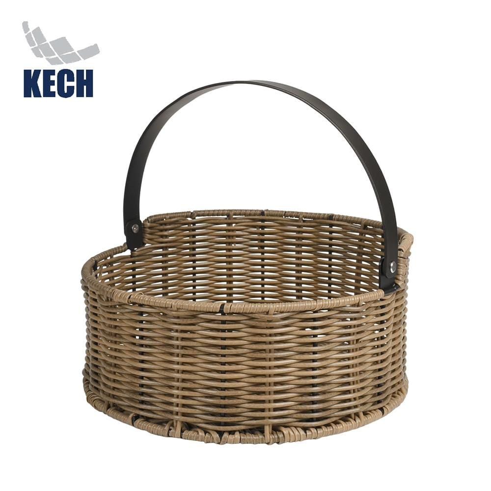 ตะกร้าหวายเทียมทรงกลม มีหูหิ้ว KECH HAZEL 26x26x24.5 ซม._1