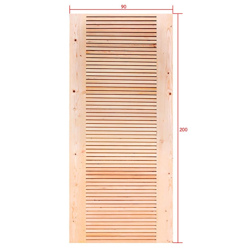 ประตูไม้เฮมล็อกเฟอร์ ไม่เจาะลูกบิด D2D ECO PINE-068 90x200 ซม. สีธรรมชาติ