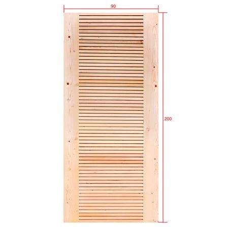 ประตูไม้เฮมล็อกเฟอร์ ไม่เจาะลูกบิด D2D ECO PINE-068 90x200 ซม. สีธรรมชาติ_4