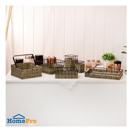 ตะกร้าหวายเทียมทรงสี่เหลี่ยมจัตุรัส KECH HAZEL 26.7x26.7x13.8 ซม._6