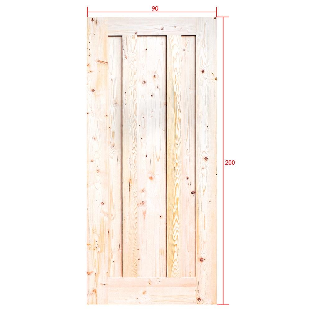ประตูไม้เฮมล็อกเฟอร์ ไม่เจาะลูกบิด D2D ECO PINE-073 90x200 ซม. สีธรรมชาติ