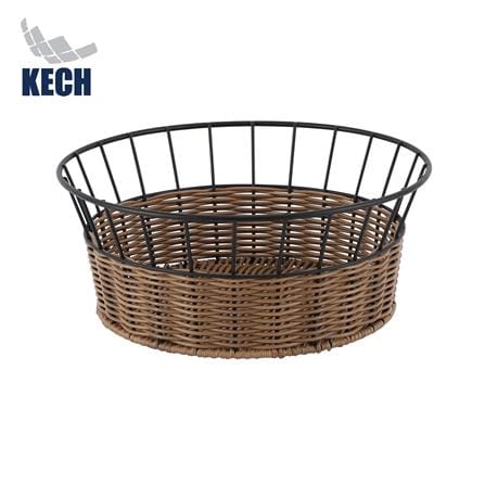 ตะกร้าหวายเทียมทรงกลม KECH HAZEL 30.6x30.6x12.5 ซม.