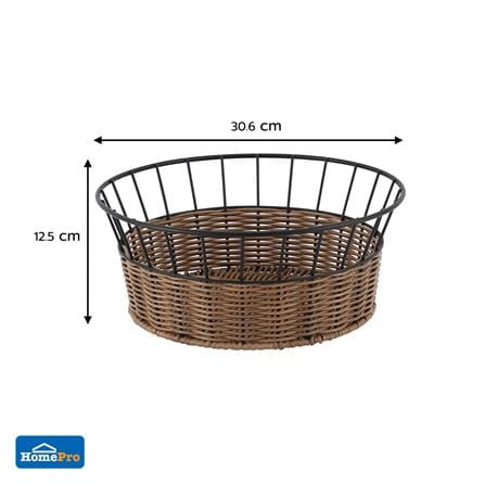 ตะกร้าหวายเทียมทรงกลม KECH HAZEL 30.6x30.6x12.5 ซม._5