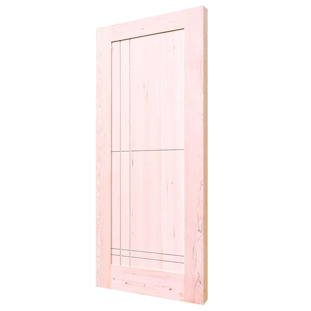 ประตูไม้เฮมล็อกเฟอร์ ไม่เจาะลูกบิด D2D ECO PINE-037 90x200 ซม. สีธรรมชาติ