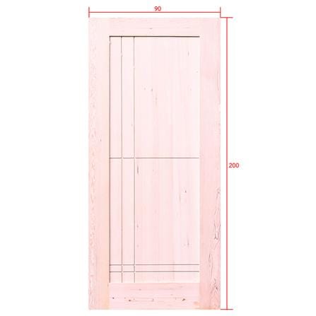 ประตูไม้เฮมล็อกเฟอร์ ไม่เจาะลูกบิด D2D ECO PINE-037 90x200 ซม. สีธรรมชาติ_4