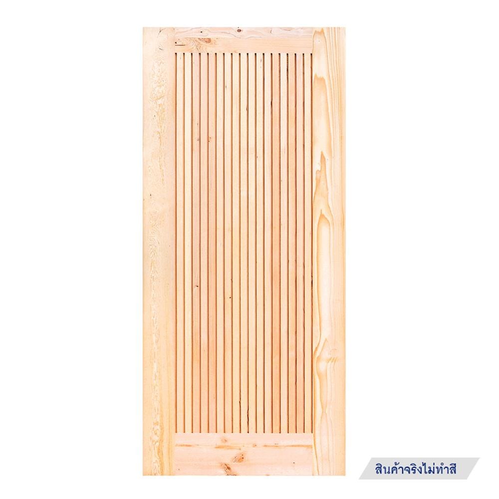 ประตูไม้เฮมล็อกเฟอร์ ไม่เจาะลูกบิด D2D ECO PINE-065 90x200 ซม. สีธรรมชาติ