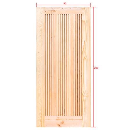 ประตูไม้เฮมล็อกเฟอร์ ไม่เจาะลูกบิด D2D ECO PINE-065 90x200 ซม. สีธรรมชาติ_4