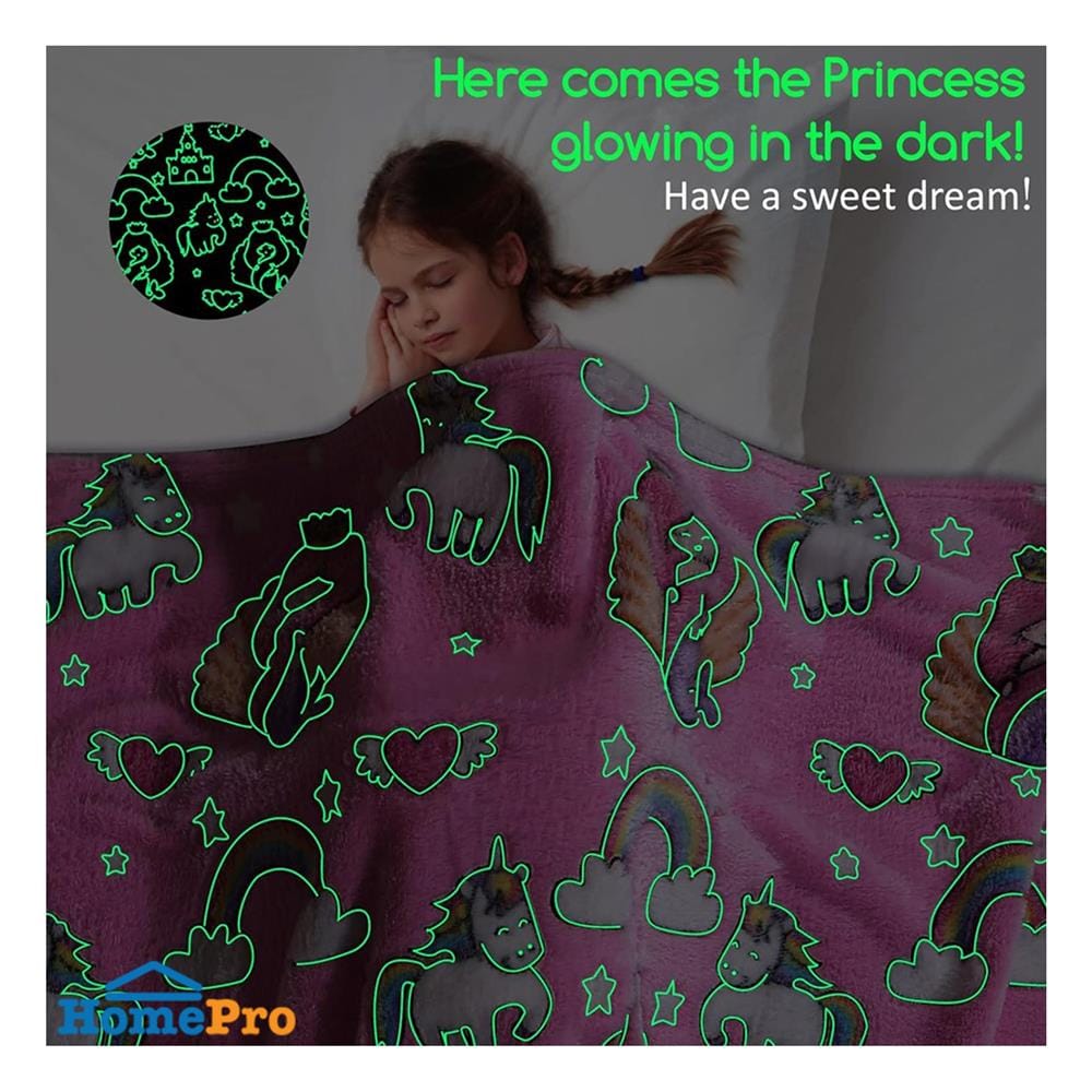 ผ้าห่มเรืองแสง SNAZZ UNICORN 50x60 นิ้ว สี PINK