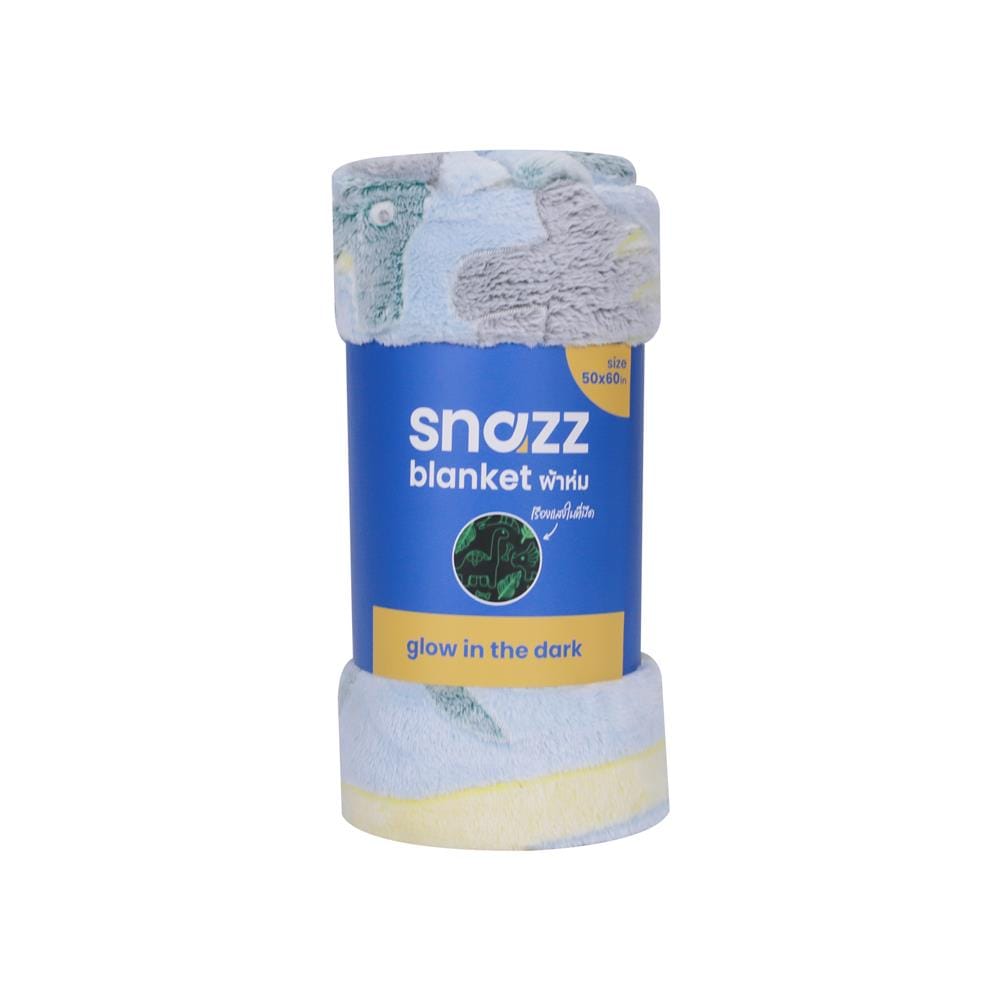 ผ้าห่มเรืองแสง SNAZZ DINO 50x60 นิ้ว สี SKY BLUE