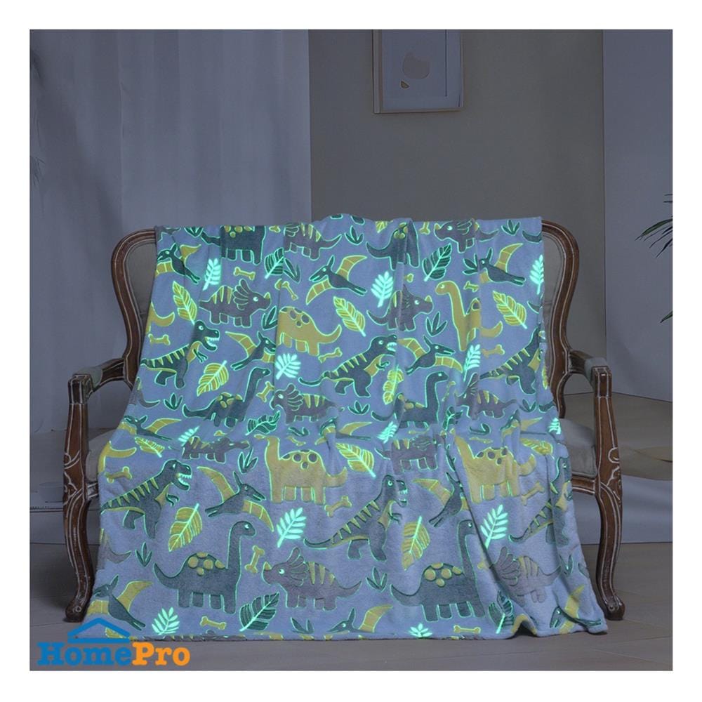 ผ้าห่มเรืองแสง SNAZZ DINO 50x60 นิ้ว สี SKY BLUE